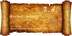 Korbel Anikó névjegykártya