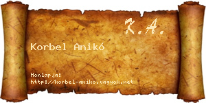 Korbel Anikó névjegykártya